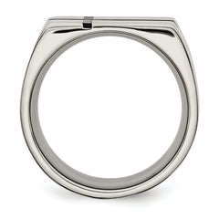 Sophia Jewelers Titanium Unisex Wedding Band with Black Enamel