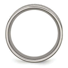 Titanium 8mm Flat Wedding Band with Brushed Finish Engravable Unisex