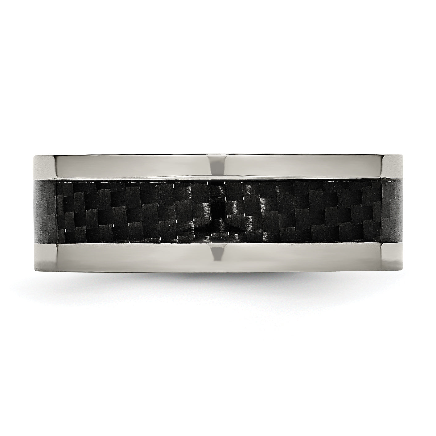 Titanium Polished with Black Carbon Fiber Inlay 8mm Band