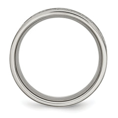 Titanium Brushed Center 8mm Scroll Design Band