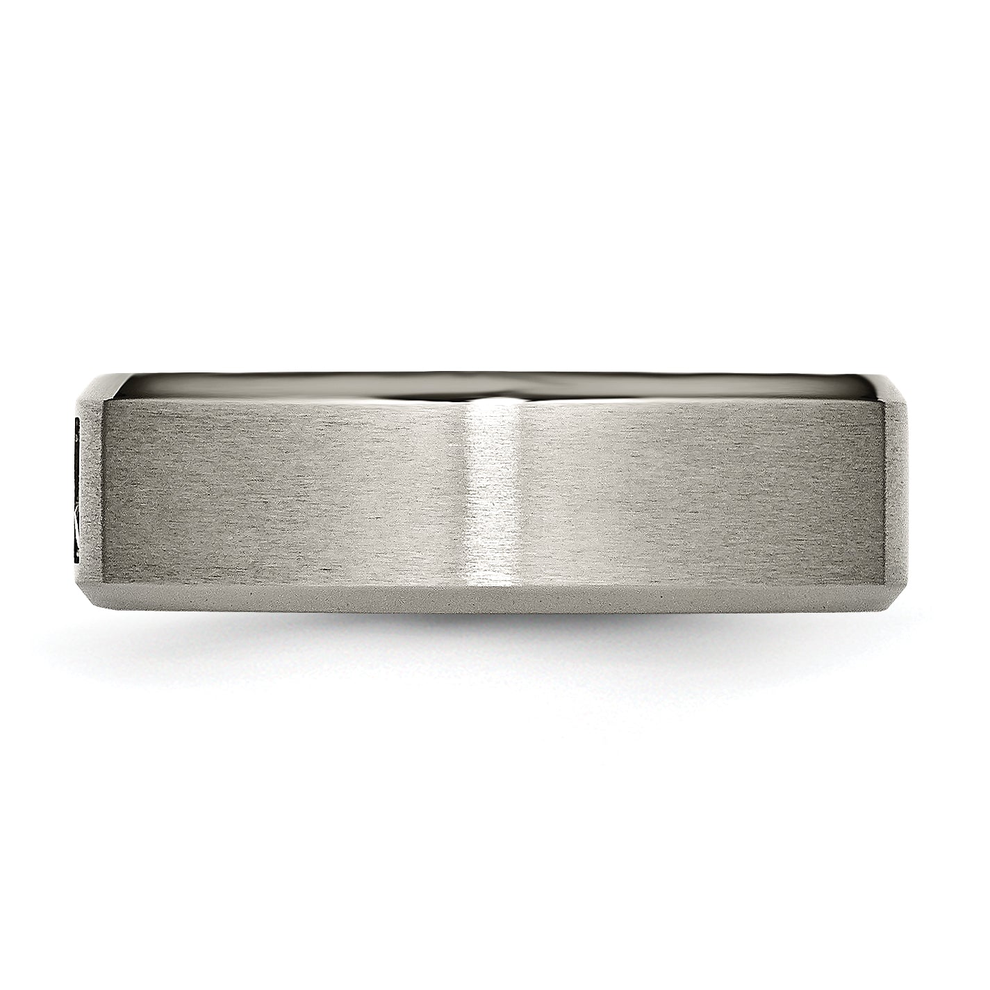 Titanium Diamond Wedding Band with Brushed Finish, Unisex & Engravable