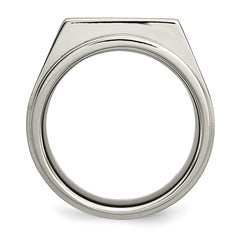 Titanium Satin and Polished 1/20 Carat Diamond Signet Band