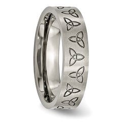 Titanium Trinity Symbol 6mm Engravable Unisex Wedding Band