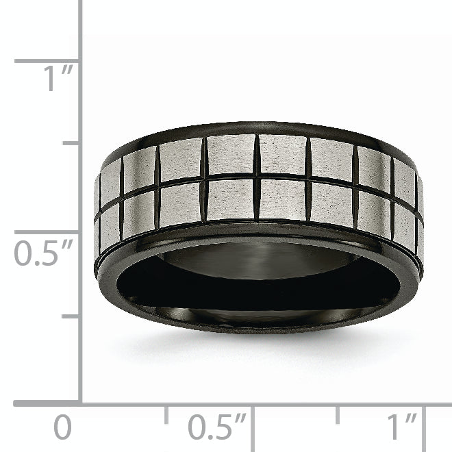 Titanium Black IP-Plated 9mm Unisex Wedding Band Engravable