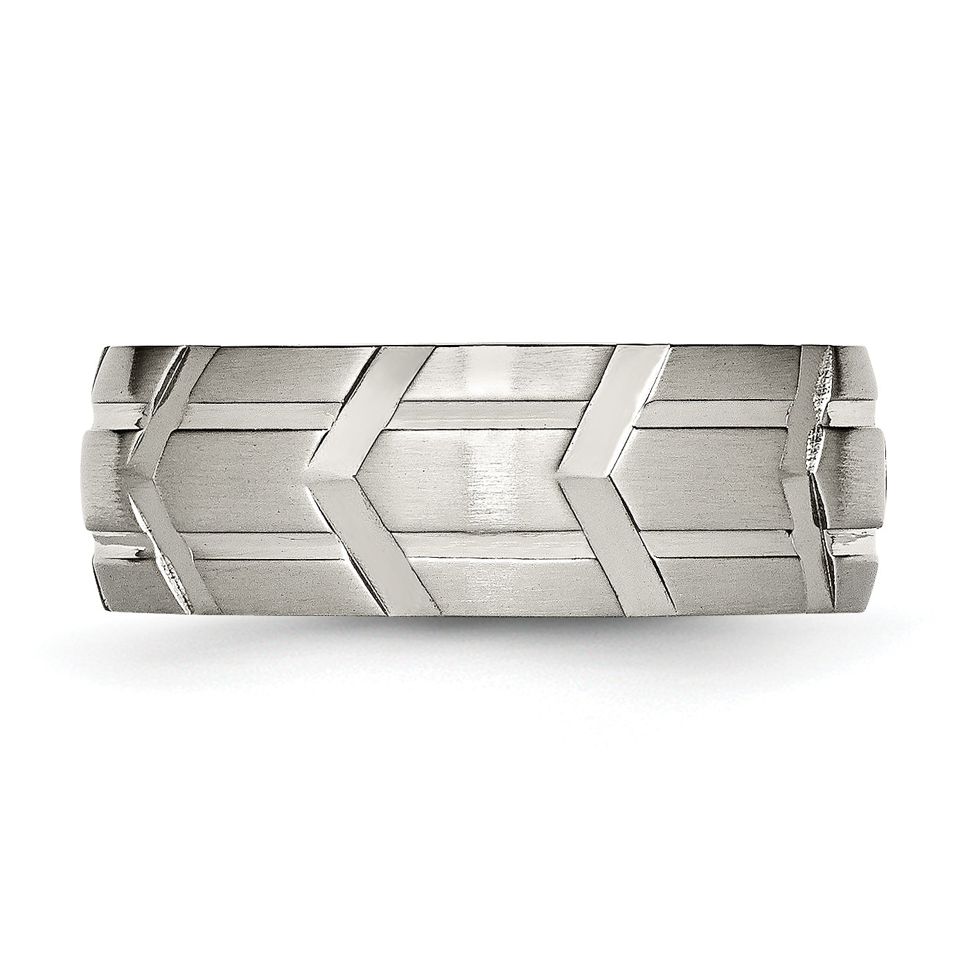 Sophia Jewelers Titanium Wedding Band with Engravable Polished Brushed Finish