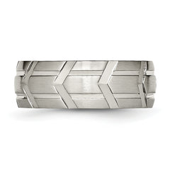 Sophia Jewelers Titanium Wedding Band with Engravable Polished Brushed Finish