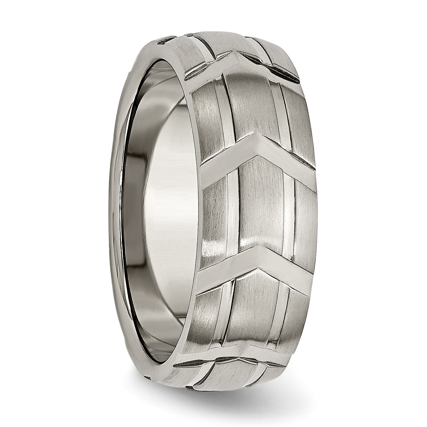 Sophia Jewelers Titanium Wedding Band with Engravable Polished Brushed Finish