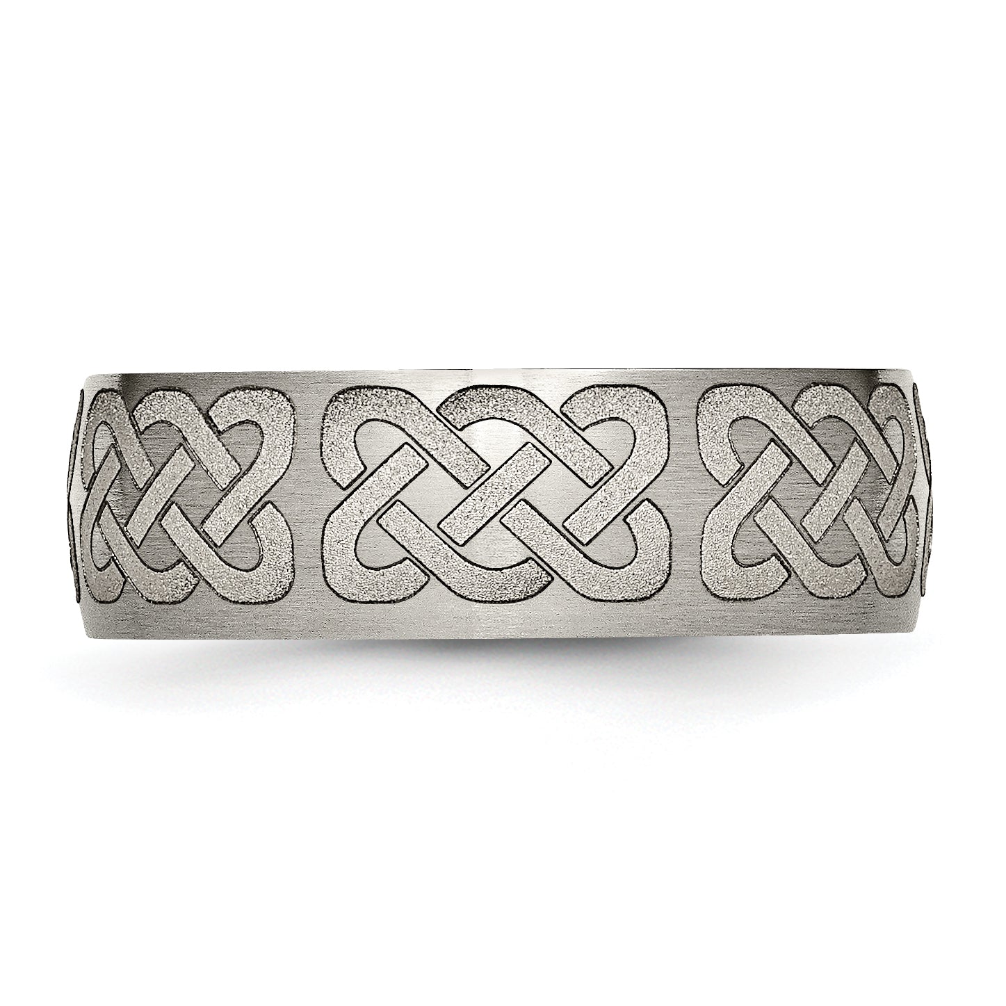 Titanium Celtic Laser Designed Unisex Engravable Wedding Band