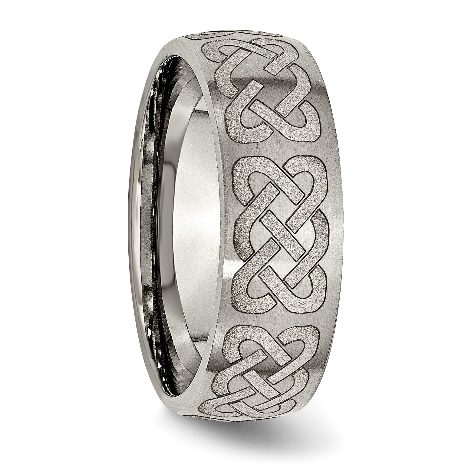 Titanium Celtic Laser Designed Unisex Engravable Wedding Band