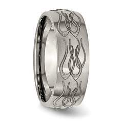 Sophia Jewelers Titanium Unisex Wedding Band with Laser Design Engravable