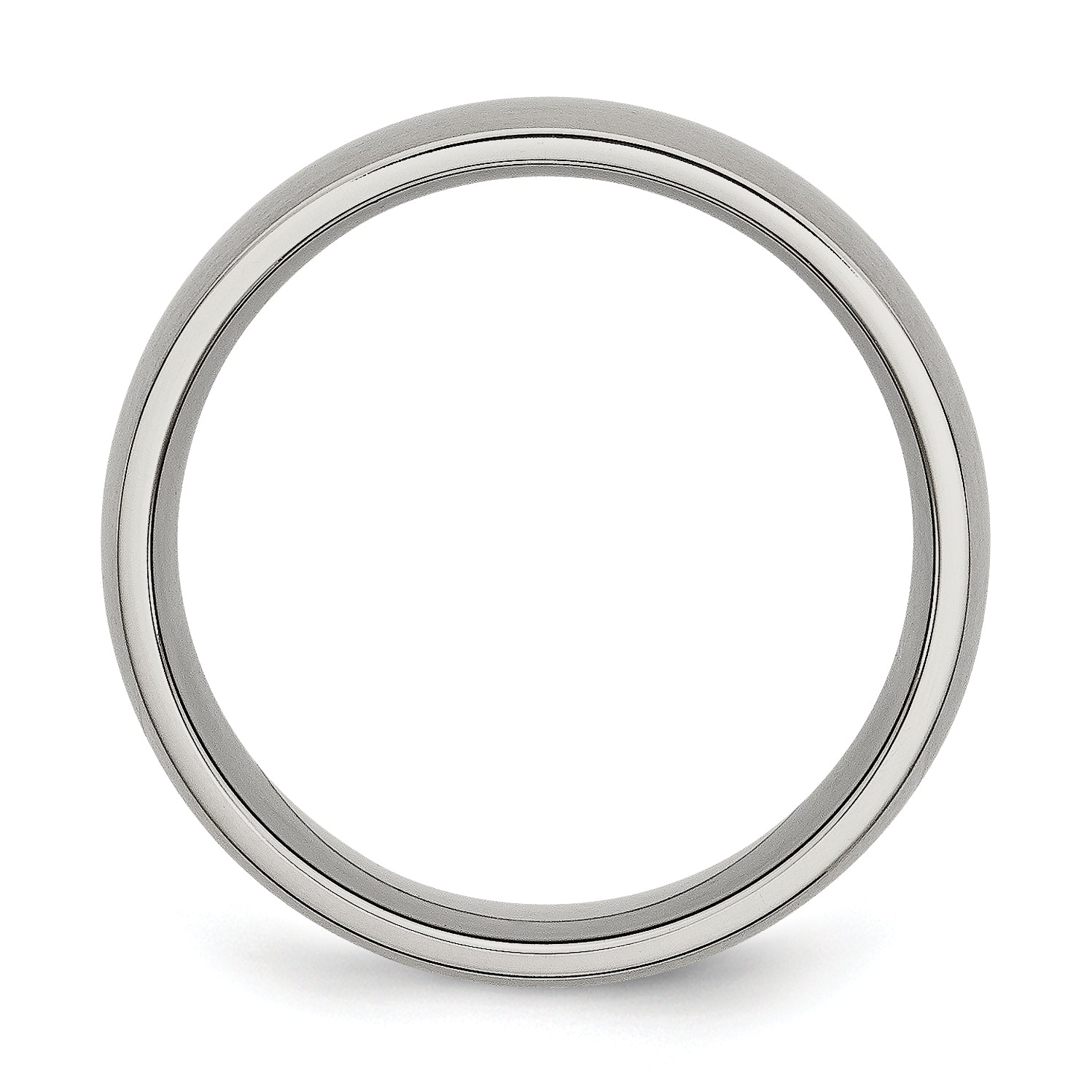 Titanium Brushed 8mm Half Round Band