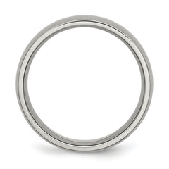 Titanium Brushed 8mm Half Round Band