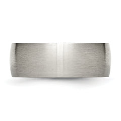 Titanium Brushed 8mm Half Round Band