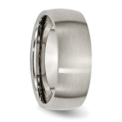 Titanium Brushed 8mm Half Round Band