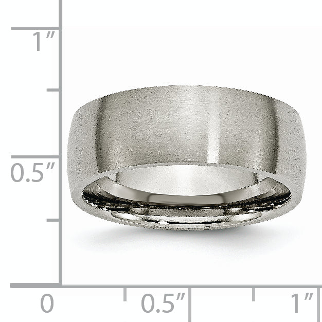 Titanium Brushed 8mm Half Round Band