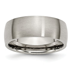 Titanium Brushed 8mm Half Round Band