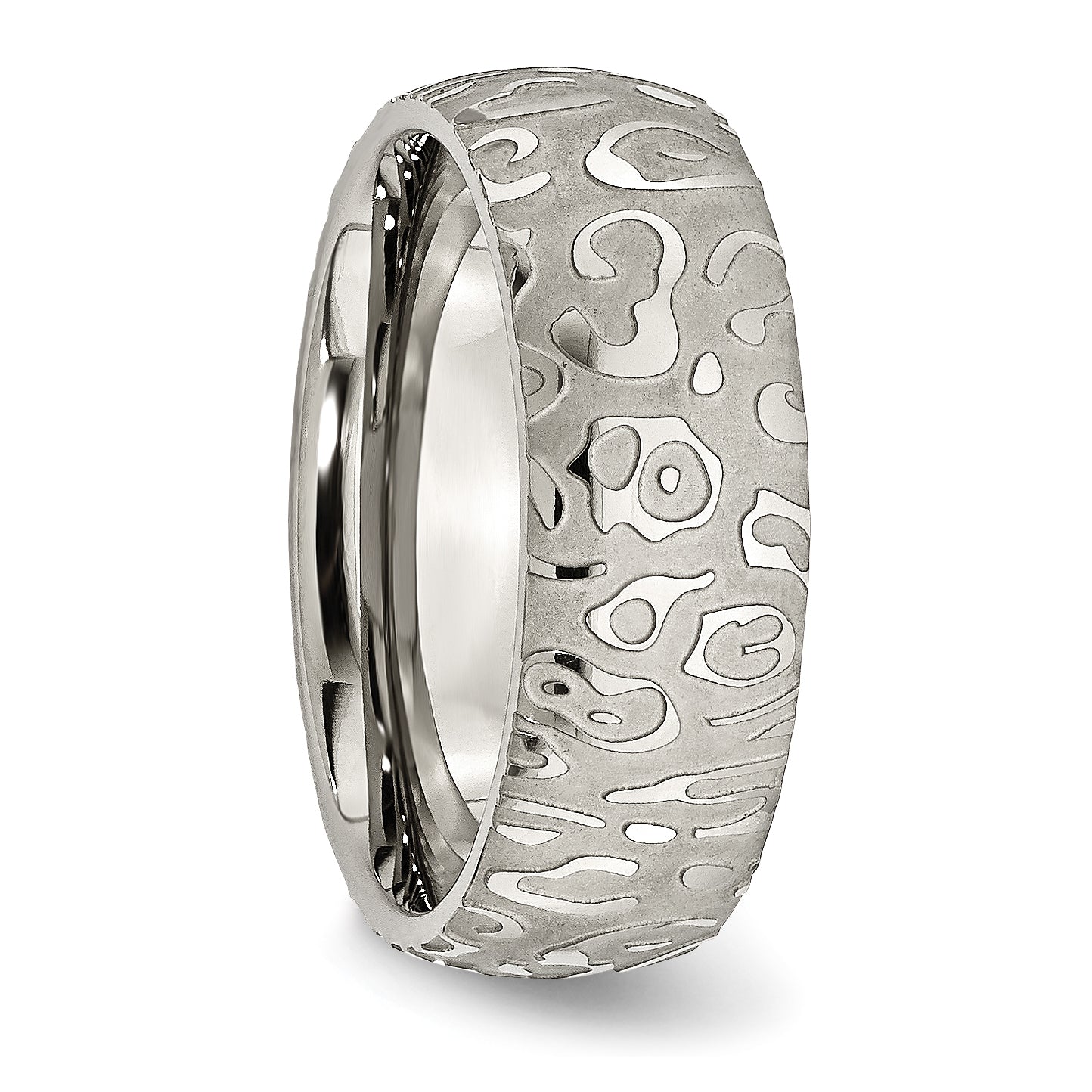 Sophia Jewelers Titanium Unisex Textured 8mm Wedding Band Engravable