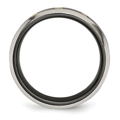 Titanium Black 14K Inlay Unisex Wedding Band with Diamonds