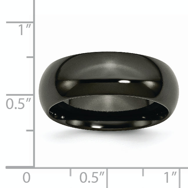 Titanium Black Ti Polished 8mm Band