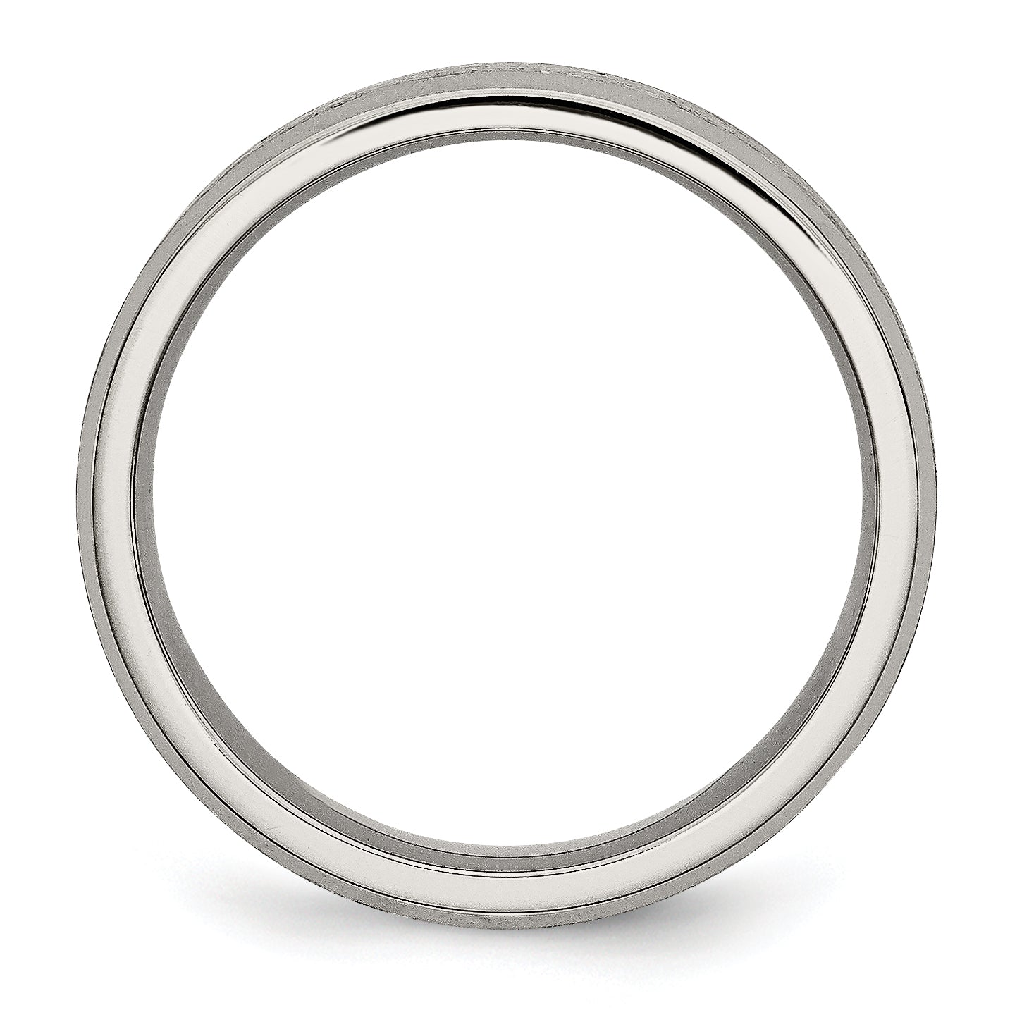 Titanium Brushed Center 6mm Beveled Edge Band