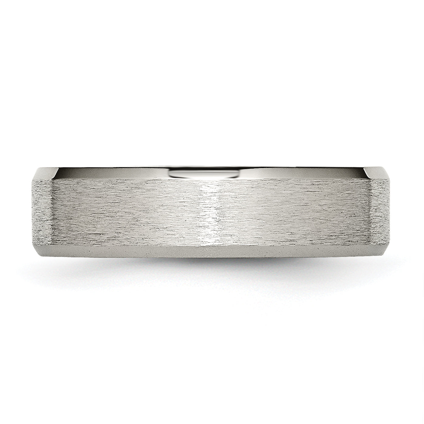 Titanium Brushed Center 6mm Beveled Edge Band