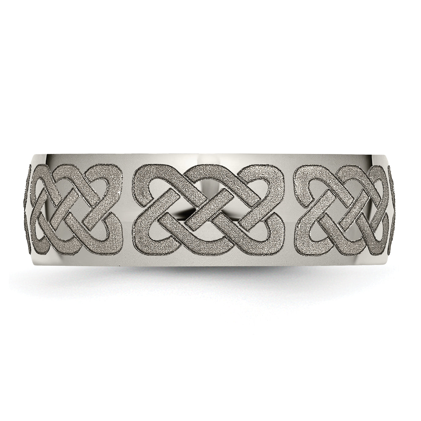 Titanium Polished Celtic Laser Design 8mm Band