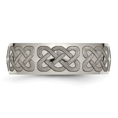 Titanium Polished Celtic Laser Design 8mm Band