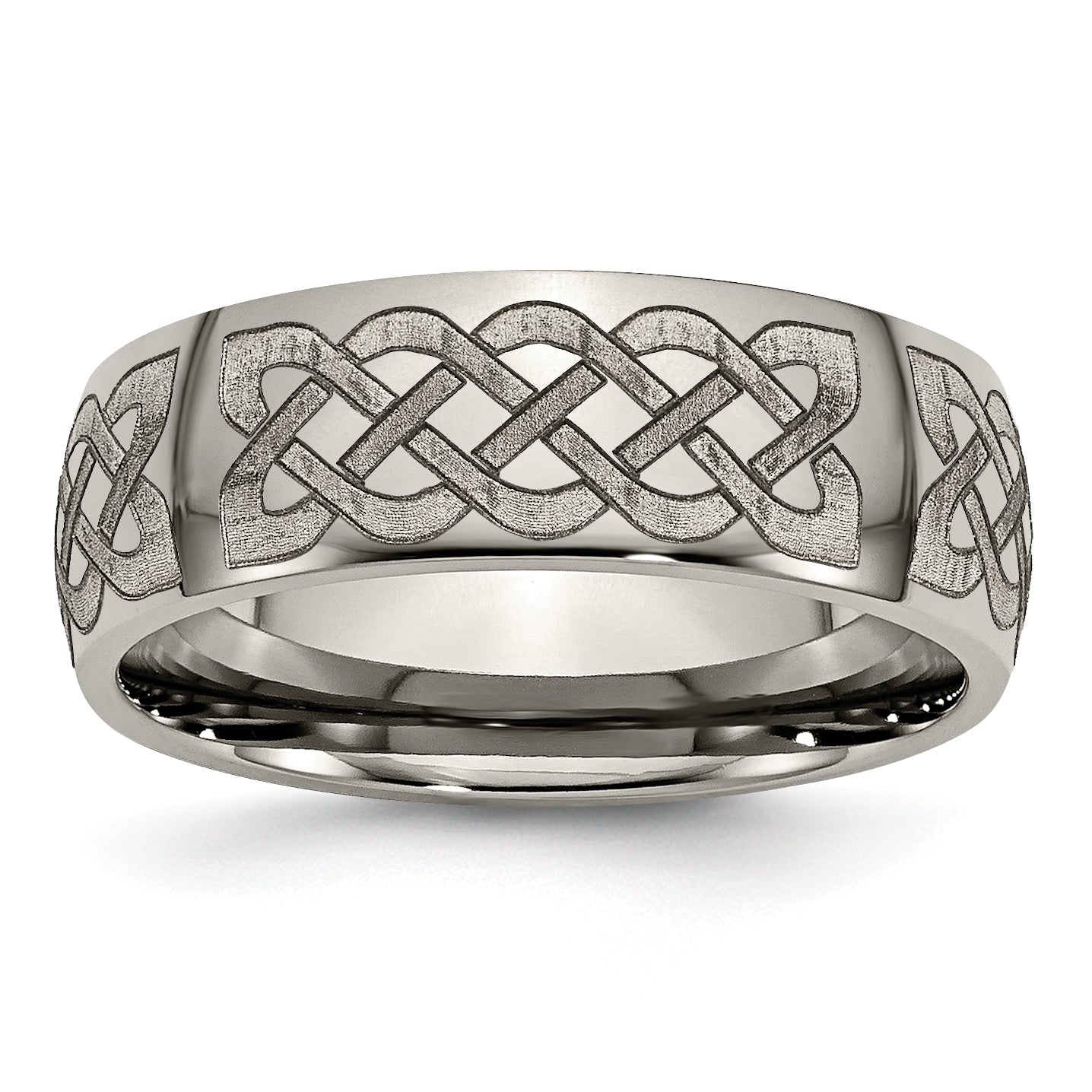 Titanium Polished Celtic Laser Design 8mm Band