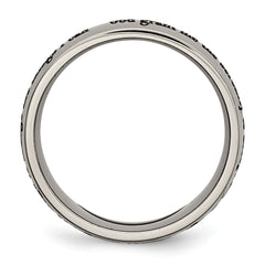 Titanium Polished Serenity Prayer Laser Design 8mm Band