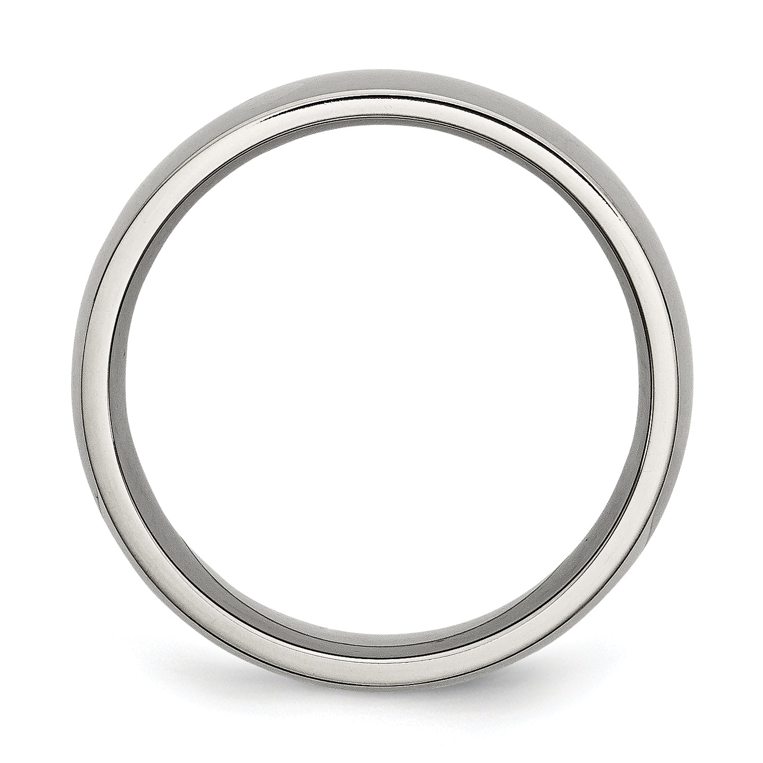 Titanium Polished 8mm Half Round Band