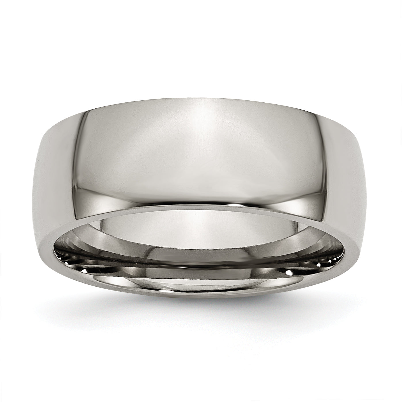 Titanium Polished 8mm Half Round Band