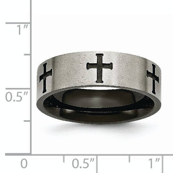 Titanium Black IP-Plated Unisex Wedding Band with Engravable Finish