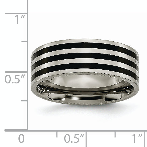 Sophia Jewelers Titanium Black IP-Plated Engravable Unisex Wedding Band