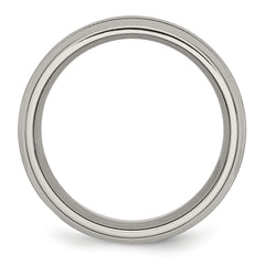 Titanium Brushed and Polished 8mm Grooved Band