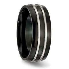 Titanium Black IP-Plated Unisex Wedding Band Elegant Engravable Style