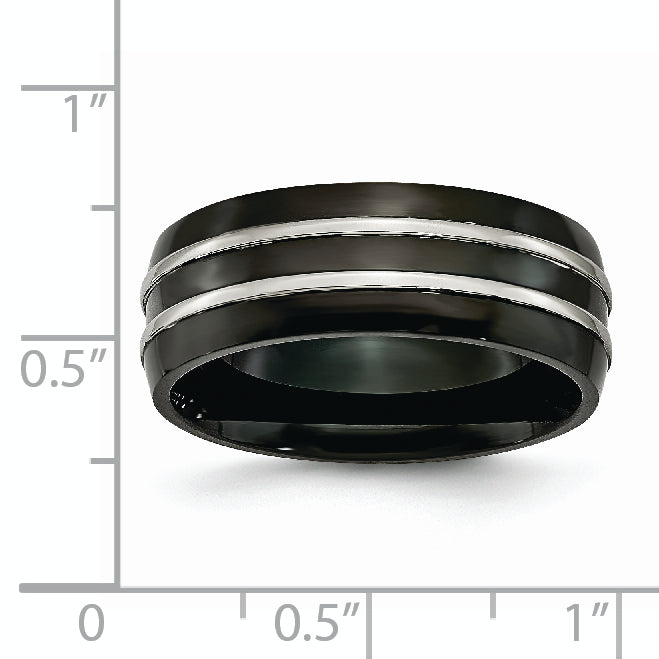 Titanium Black IP-Plated Unisex Wedding Band Elegant Engravable Style