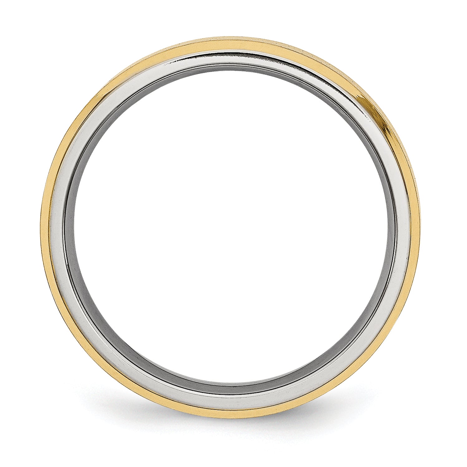 Titanium Brushed Yellow IP-plated 5mm Beveled Edge Band