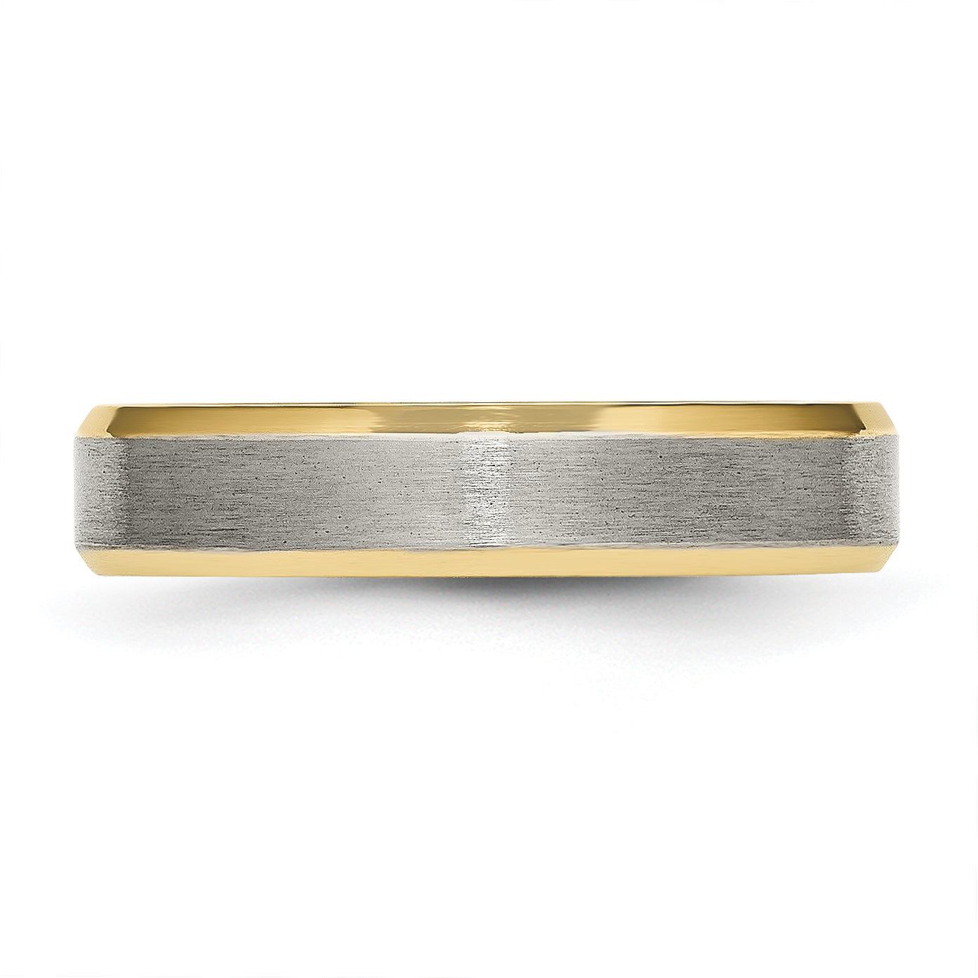 Titanium Brushed Yellow IP-plated 5mm Beveled Edge Band