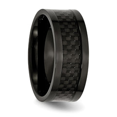 Titanium Polished Black IP-plated with Carbon Fiber Inlay 9mm Band