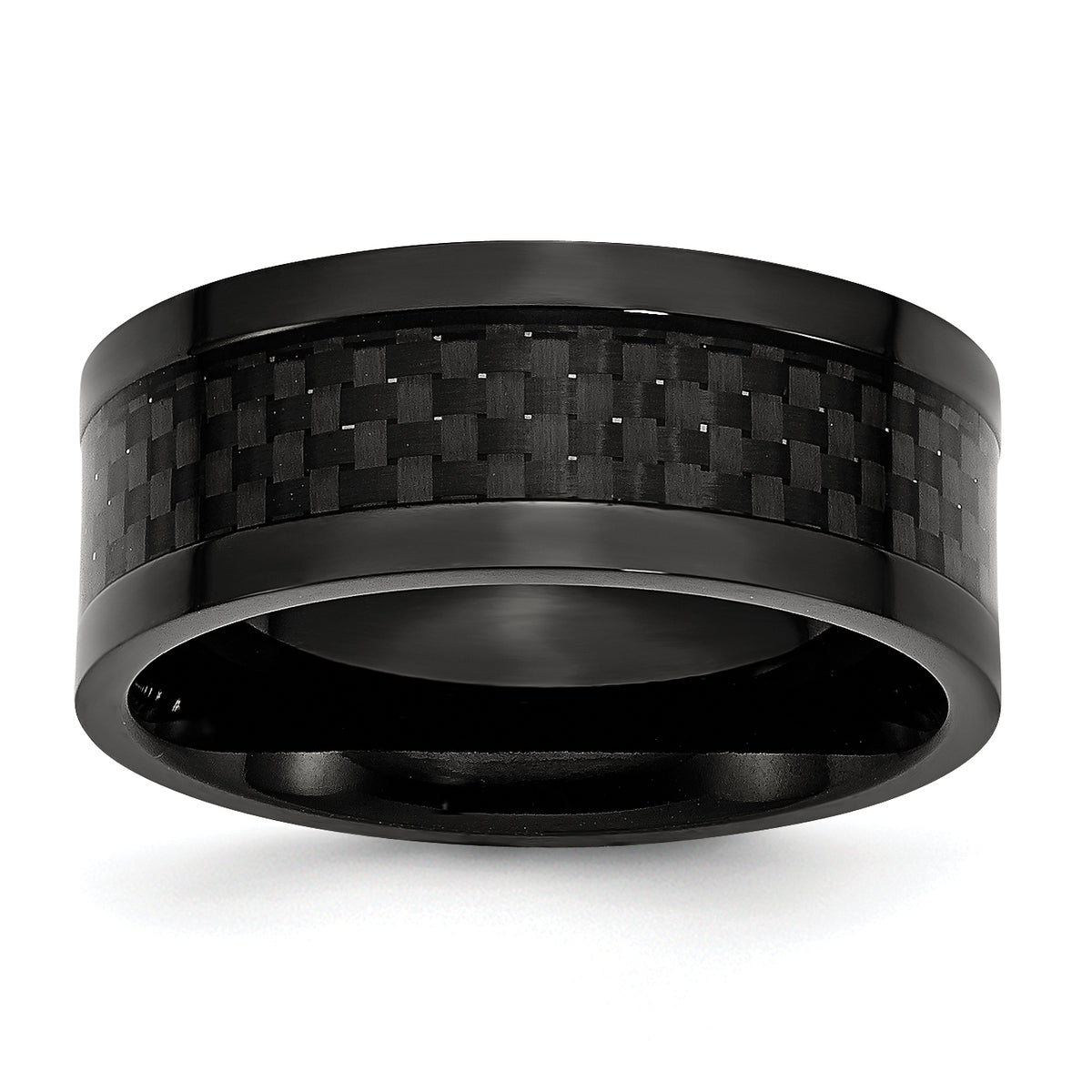 Titanium Polished Black IP-plated with Carbon Fiber Inlay 9mm Band