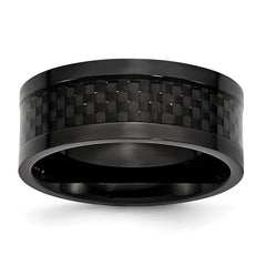 Titanium Polished Black IP-plated with Carbon Fiber Inlay 9mm Band