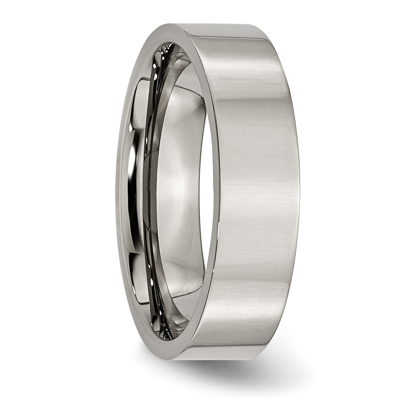 Titanium Polished 6mm Unisex Engravable Flat Wedding Band