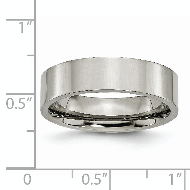 Titanium Polished 6mm Flat Band