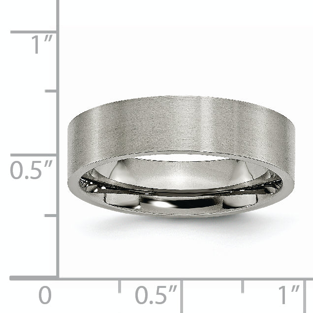 Sophia Jewelers Titanium 6mm Flat Wedding Band Engravable Unisex Comfort Fit