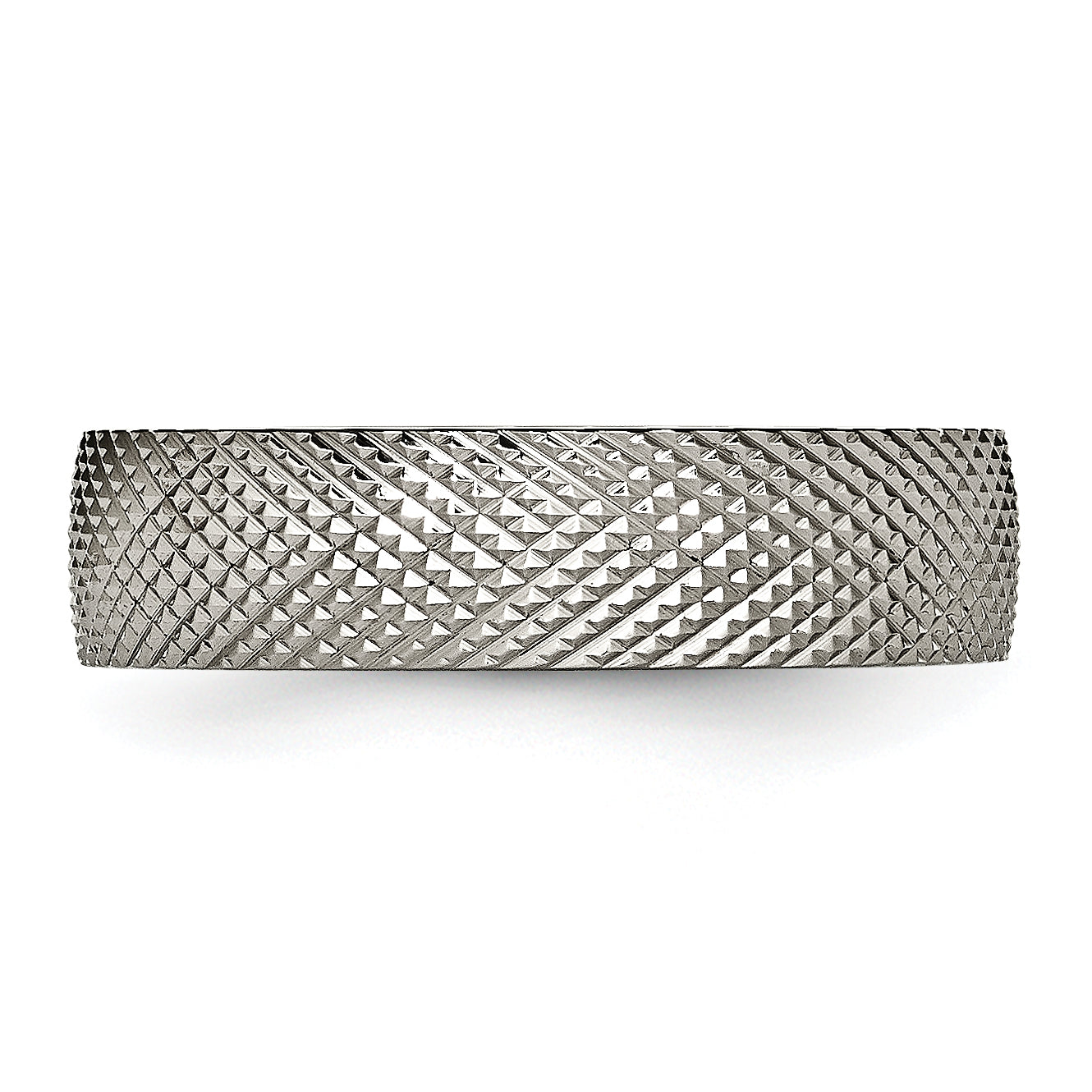 Sophia Jewelers Titanium Unisex Wedding Band with Polished Woven Texture