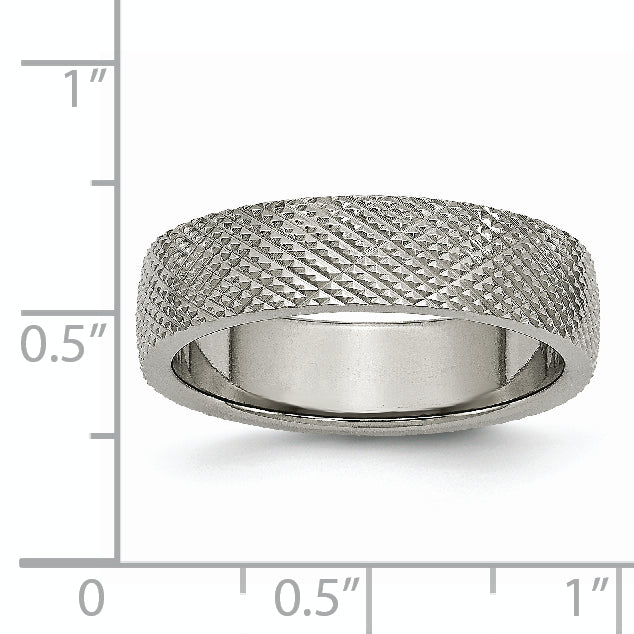 Sophia Jewelers Titanium Unisex Wedding Band with Polished Woven Texture