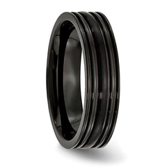 Titanium Unisex Wedding Band with Black IP-Plating and Engravable Finish