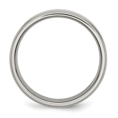 Titanium Polished 7mm Ridged Edge Band