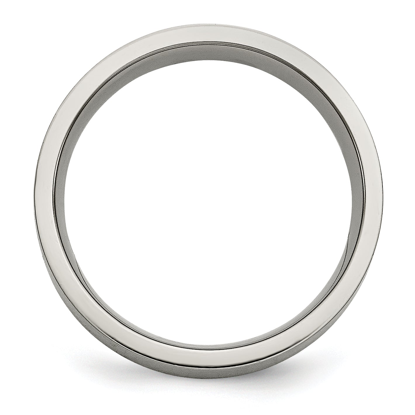 Titanium Brushed WithSterling Silver Inlay 6mm Flat Band