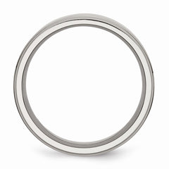 Titanium Ridged Edge 8mm Polished Band